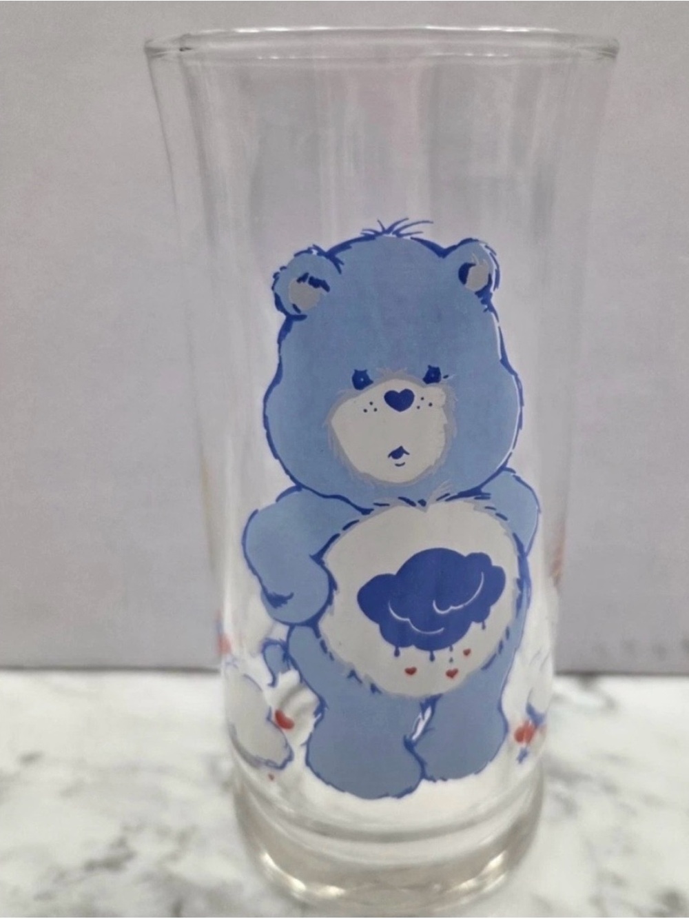 Blue Care Bear Glass Tumbler Lot